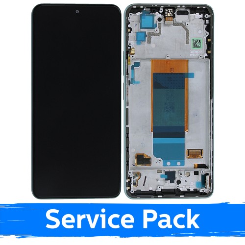 LCD дисплей совместимый с Xiaomi Poco F4 5G с рамкой Nebula Green (Service Pack)