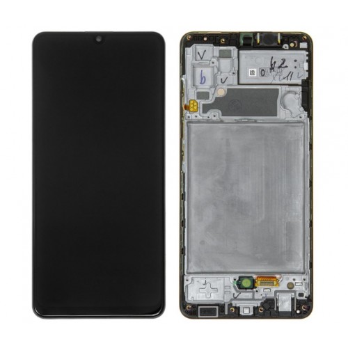 LCD ekranas skirtas Samsung A325 A32 4G juodas su rėmeliu HQ
