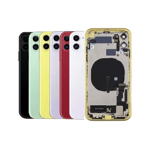 Back Cover Compatible With iPhone 11 / Yellow / (full housing + small parts) / OEM