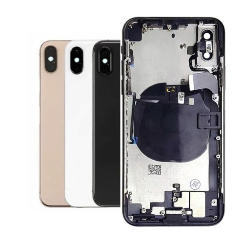 Back Cover Compatible With iPhone X / White / (full housing + small parts) / OEM
