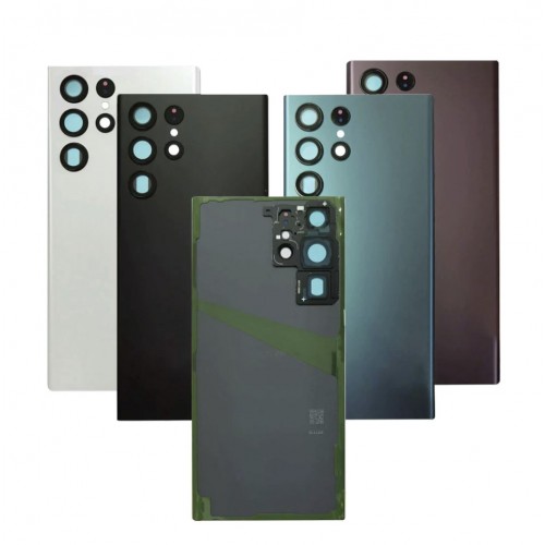 Galinis dangtelis suderinamas su Samsung S908 S22 Ultra / baltas / (su kameros lęšiu) OEM