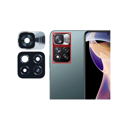 Galinis kameros stiklas suderinamas su Xiaomi Redmi Note 11 Pro Plus 5G galinio fotoaparato stiklas (2 vnt.)