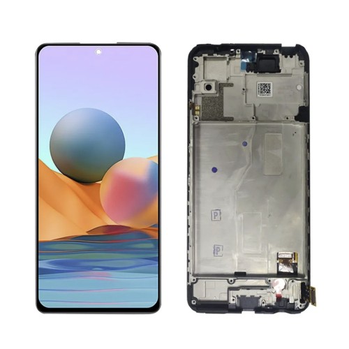 LCD ekranas suderinamas su Xiaomi Redmi Note 10 Pro juodas su rėmeliu HQ