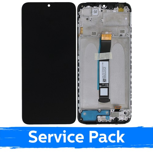 LCD ekranas suderinamas su Xiaomi Redmi 10C / Poco C40 juodas su rėmeliu (Service Pack)