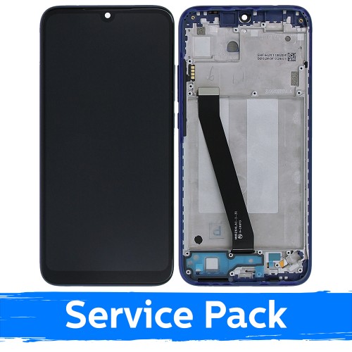 LCD ekranas suderinamas su Xiaomi Redmi 7 su rėmeliu / Comet Blue / (Service Pack)
