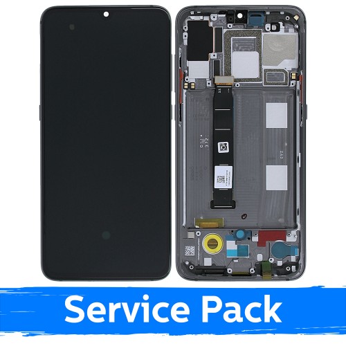 LCD ekranas suderinamas su Xiaomi Mi 9 su rėmeliu / Piano Black / (Service Pack)