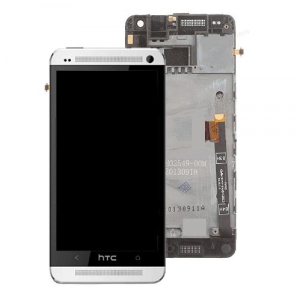 LCD ekranas HTC One Mini su lietimo ekranu ir rėmeliu baltas originalus (naudotas C klasė)