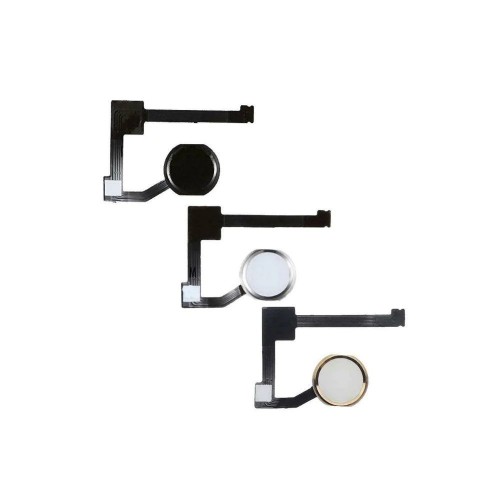 Button Compatible With Apple iPad Air 2 (Mini 4) / HOME / with flex / SILVER