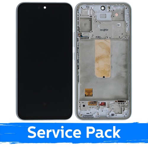 LCD Display Compatible With Samsung A546 A54 5G With Frame / White / (Service Pack)