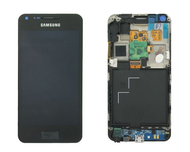LCD ekranas Samsung i9070 Galaxy S Advance su lietimo ekranu ir rėmeliu juodas originalus (paslaugų paketas)