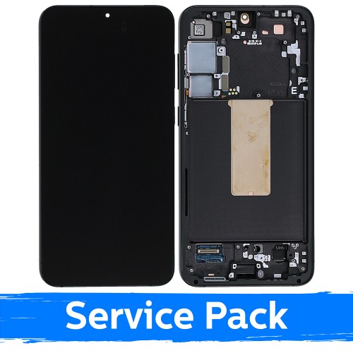 LCD ekrano mazgas suderinamas su Samsung S916 S23 Plus su rėmeliu / Phantom Black (grafitas) / (Service Pack)
