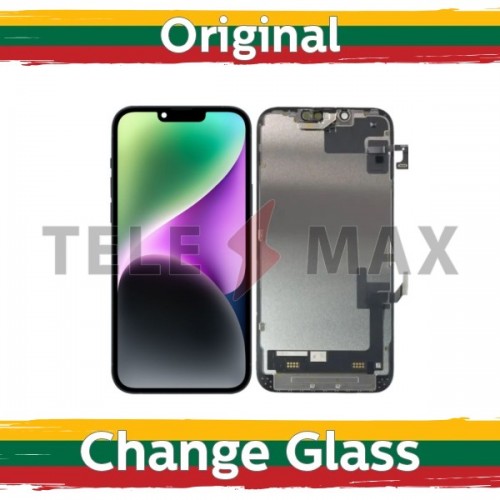 LCD ekranas skirtas iPhone 14 juodas (atnaujintas: Telemax)