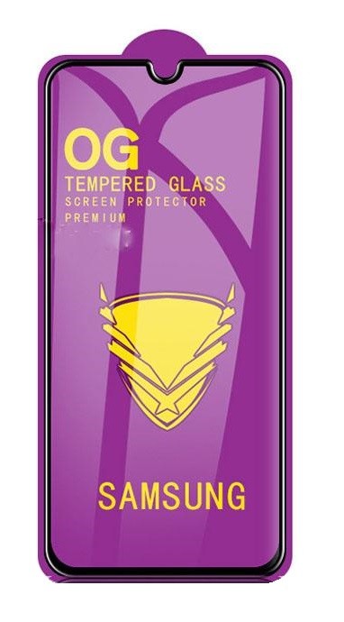 Закалённое стекло "11D Full Glue" для Samsung A105 A10 A107 A10S M105 M10 чёрный bulk