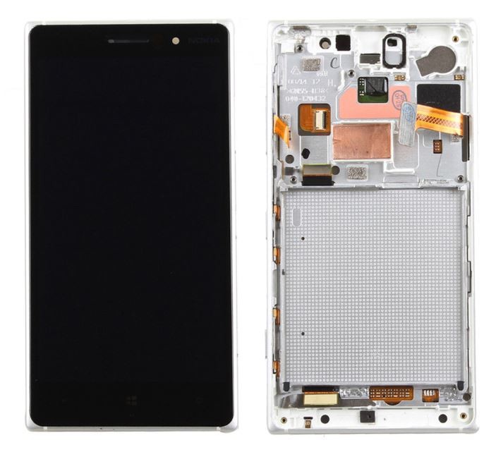LCD ekranas Microsoft (Nokia) Lumia 830 su jutikliniu ekranu ir rėmeliu baltas originalus (naudotas, B klasė)