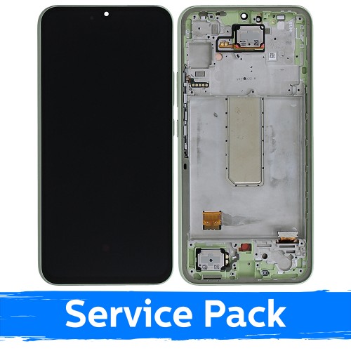 LCD-дисплей совместимый с Samsung A346 A34 5G с рамкой лаймовый (Service Pack)