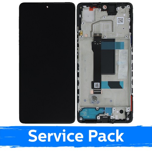 LCD ekranas skirtas Xiaomi Redmi Note 12 Pro 5G / Poco X5 Pro 5G juodas su rėmeliu (Service Pack)