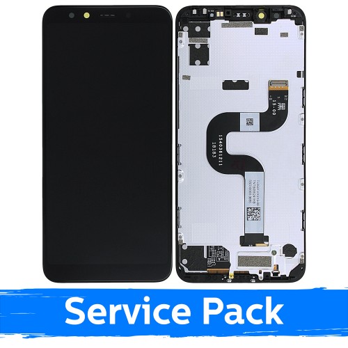 LCD Display Compatible With Xiaomi Mi A2 Black With Frame (Service Pack)