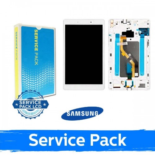 LCD ekranas skirtas Samsung T290 Tab A 8.0 baltas su rėmeliu (Service Pack)