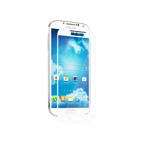 Moshi iVisor XT daugkartinė visą ekraną dengianti apsauginė plėvelė, skirta Samsung Galaxy S4, baltu rėmeliu