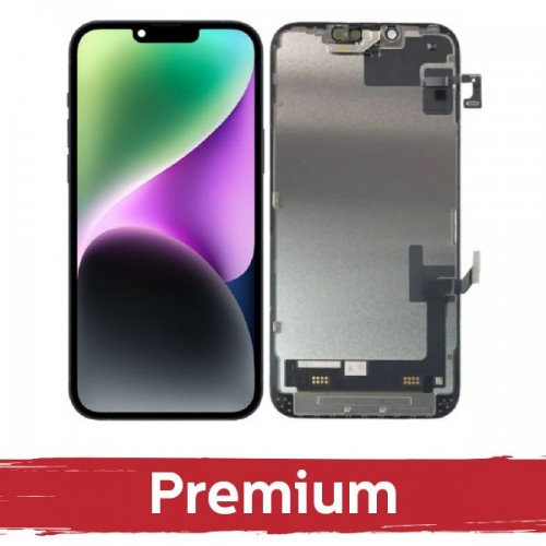 LCD ekranas skirtas iPhone 14 juodas (Hard OLED / Premium)