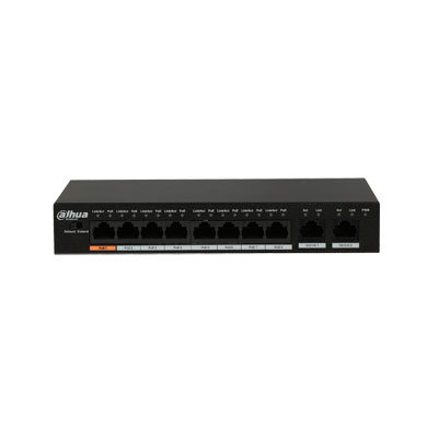 Dahua PFS3010-8ET-96 nevaldomas 10 prievadų tinklo komutatorius su 8 PoE prievadais, 96 W