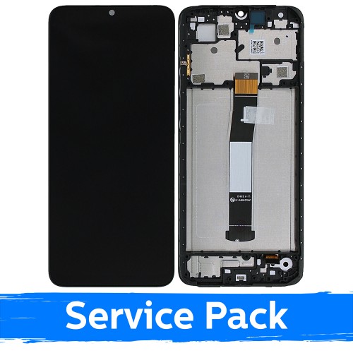 LCD дисплей совместимый с Xiaomi Redmi 12C чёрный с рамкой (Service Pack)