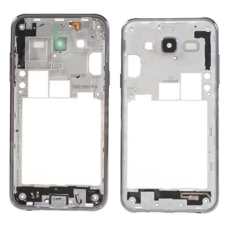 Средняя рамка Samsung J500 J5 2015 серый (чёрный) с вибромотором и боковыми кнопками Оригинал (б/у Grade B)