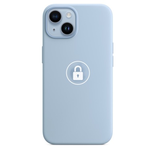 Telefono dėklas „Silicone Case v2", skirtas iPhone 14 Plus, Sky, su dėžute