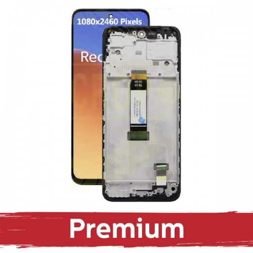 LCD Ekranas suderinamas su Xiaomi Redmi 12 4G / Redmi 12 5G / Poco M6 Pro 5G juodas su rėmeliu OEM