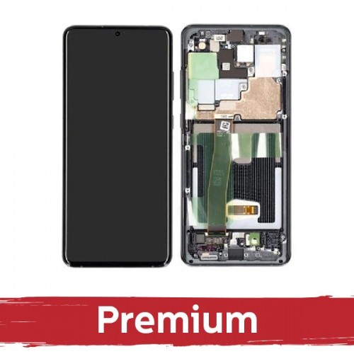 LCD ekranas skirtas Samsung G988 S20 Ultra su rėmeliu / Cosmic Grey / OEM