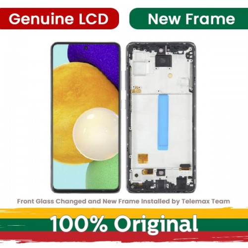 LCD ekranas skirtas Samsung A525 A52 (A526 A52 5G) su rėmeliu / Awesome Blue / (Atnaujintas: Telemax)