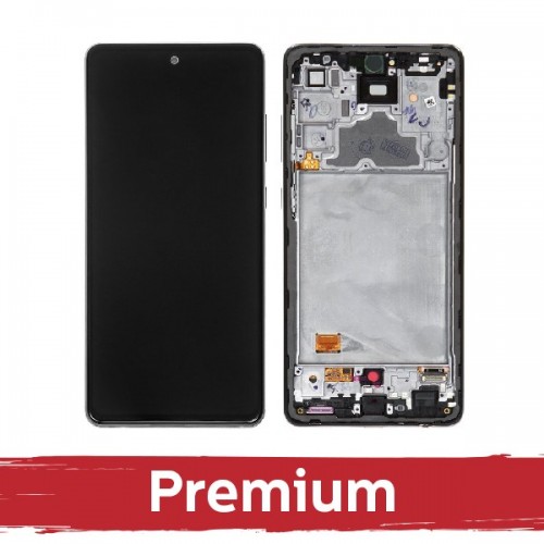 LCD Ekranas suderinamas su Samsung A725 A72 su rėmeliu / Juodas / OEM