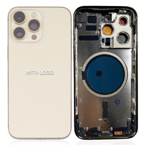 Задняя крышка совместимая с iPhone 14 Pro Max с полным корпусом / Золотой / OEM