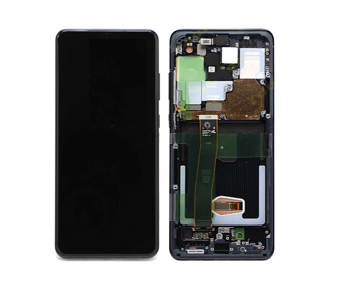 LCD ekranas Samsung G988 S20 Ultra su jutikliniu ekranu ir rėmeliu Cosmic Black originalus (service pack)