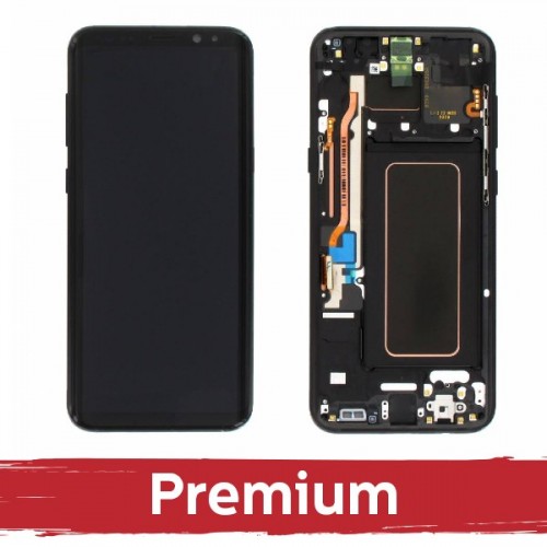LCD дисплей для Samsung G955 S8 Plus с рамкой / Midnight Black / OEM
