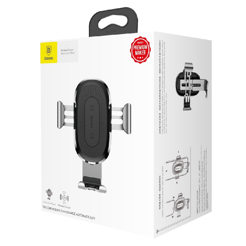 Belaidis automobilinis įkroviklis-laikiklis Baseus WXYL-01 belaidis (5V/2A 9V/1.7A) juodas
