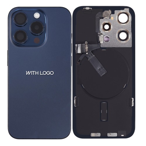 Задняя крышка совместимая с iPhone 15 Pro Max / синий титан / (все части включены) / OEM
