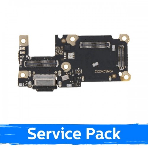 Разъём зарядки для Xiaomi Mi 11T / 11T Pro с шлейфом / серебристый (Service Pack)