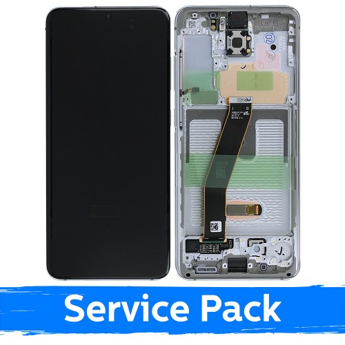LCD ekranas suderinamas su Samsung G980 (G981) S20 su rėmeliu / Cloud White / (Service Pack)