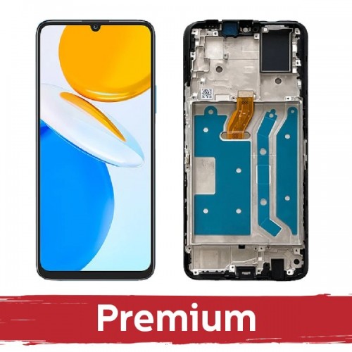LCD ekranas, suderinamas su Huawei Honor X7 (4G), juodas, su rėmeliu, OEM