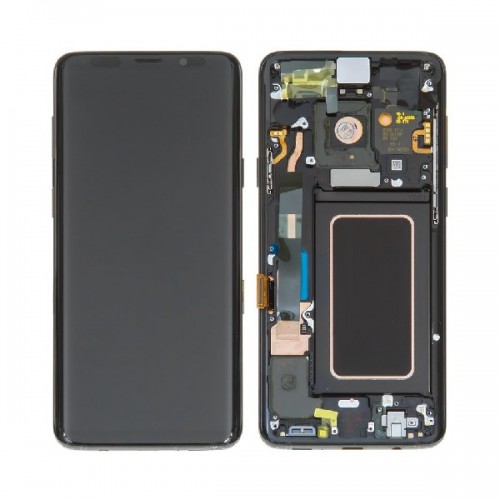 LCD дисплей для Samsung G965 S9 Plus с рамкой / полночный чёрный / HQ
