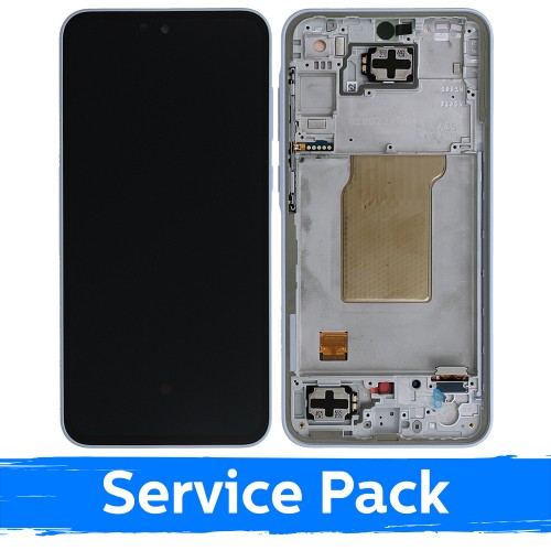 LCD ekranas, suderinamas su Samsung A356 A35 5G su rėmeliu / Ice Blue (Service Pack)