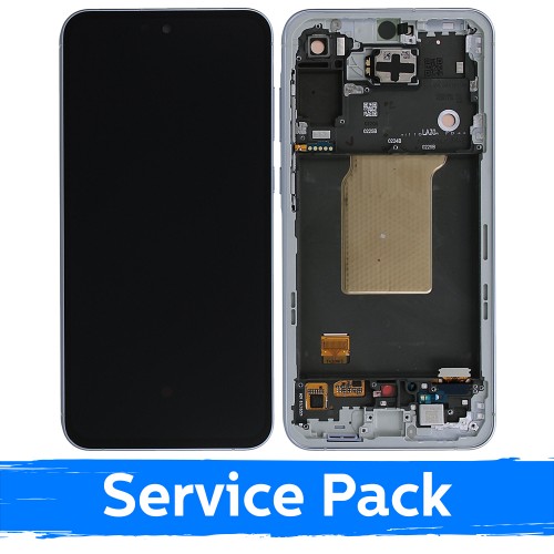 LCD дисплей для Samsung A556 A55 5G с рамкой / ледяной синий (сервисный пак)
