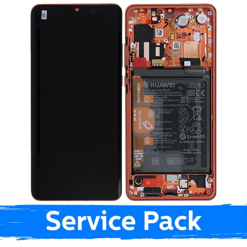 LCD ekranas, suderinamas su Huawei P30 Pro su rėmeliu / Amber Sunrise (Service Pack)