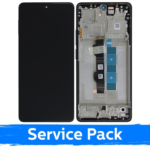 LCD ekranas, suderinamas su Xiaomi Poco M6 Pro 4G / Redmi Note 13 Pro 4G su rėmeliu / juodas (mėlynas) (Service Pack)