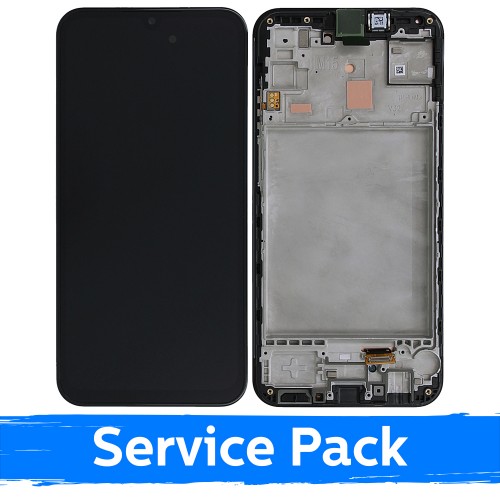 LCD дисплей для Samsung M156 M15 5G чёрный с рамкой (Service Pack)
