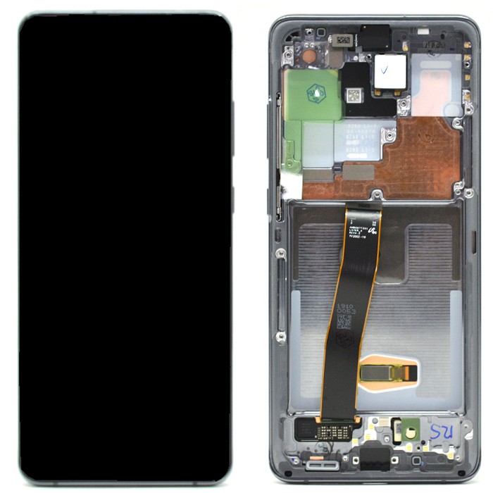 LCD ekranas Samsung G988 S20 Ultra su jutikliniu ekranu ir rėmu Cosmic Grey originalus (service pack)