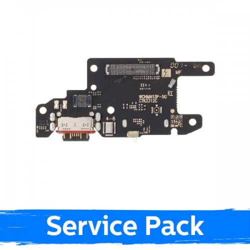 Įkrovimo jungtis skirta Xiaomi Poco X6 5G su flex kabeliu / Plata (Service Pack)