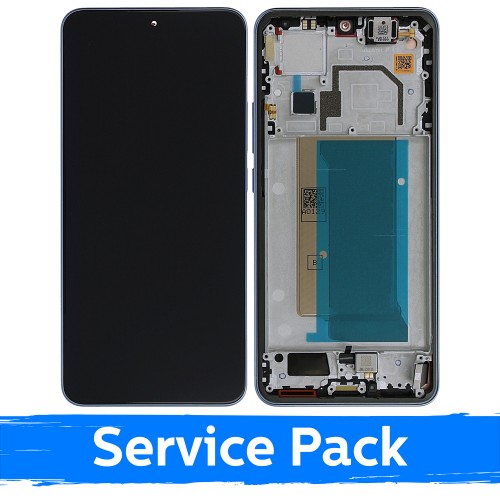 LCD ekranas skirtas Xiaomi 13T (13T Pro) su rėmeliu / Alpine Blue / (Service Pack)