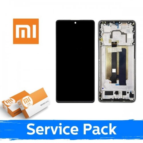 LCD ekranas skirtas Xiaomi Poco X6 Pro 5G su rėmeliu / juodas / (Service Pack)